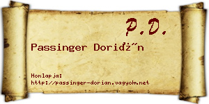 Passinger Dorián névjegykártya